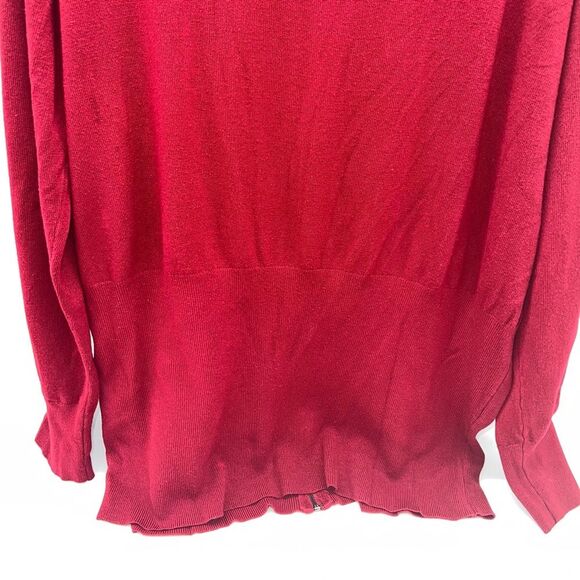 Ashley Stewart Women's Plus Sized Zip Up Red Cardigan w/Long Sleeves Size 26 - Picture 6 of 8